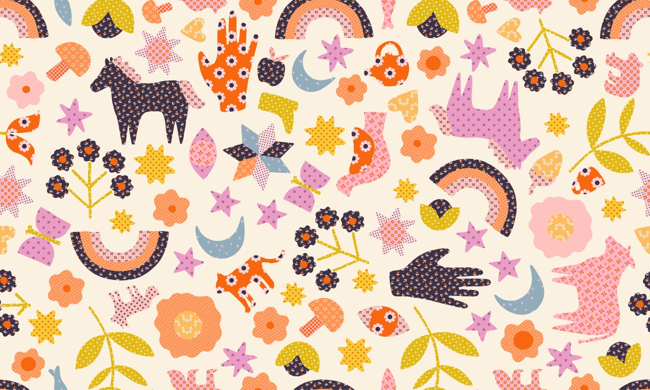 Baumwolle Patchwork -  Alexia Abegg - Ruby Star Society - Meadow Star - Daisy Applique Menagerie